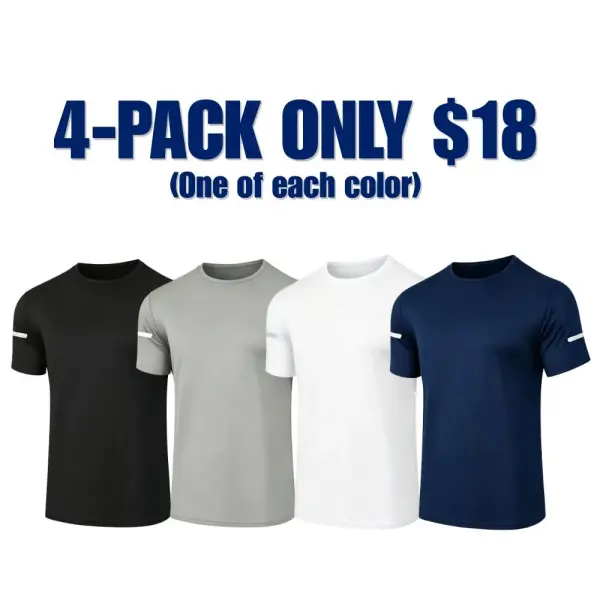 Men's Printed Reflective Striped Sports T-Shirt