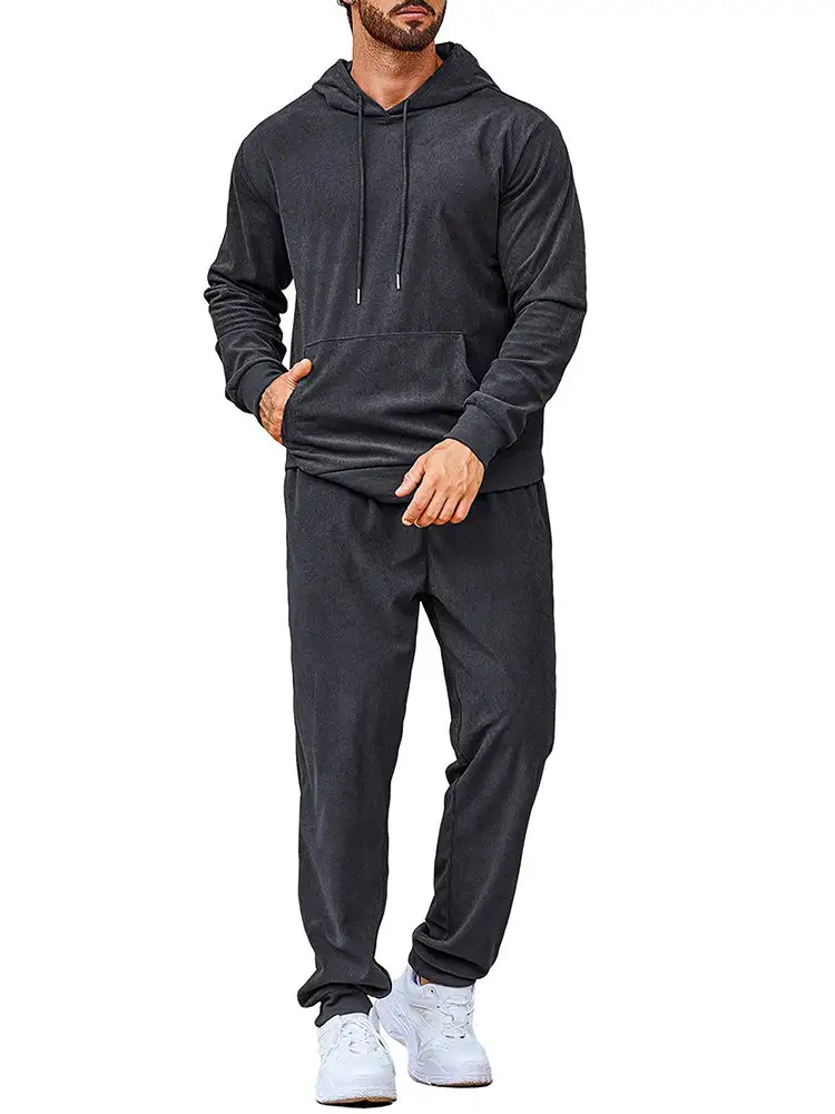 Casual Sports Hoodie Jogging Sweatsuit Two Piece Set