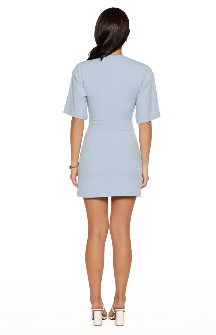 Short Sleeve Crepe Mini Dress