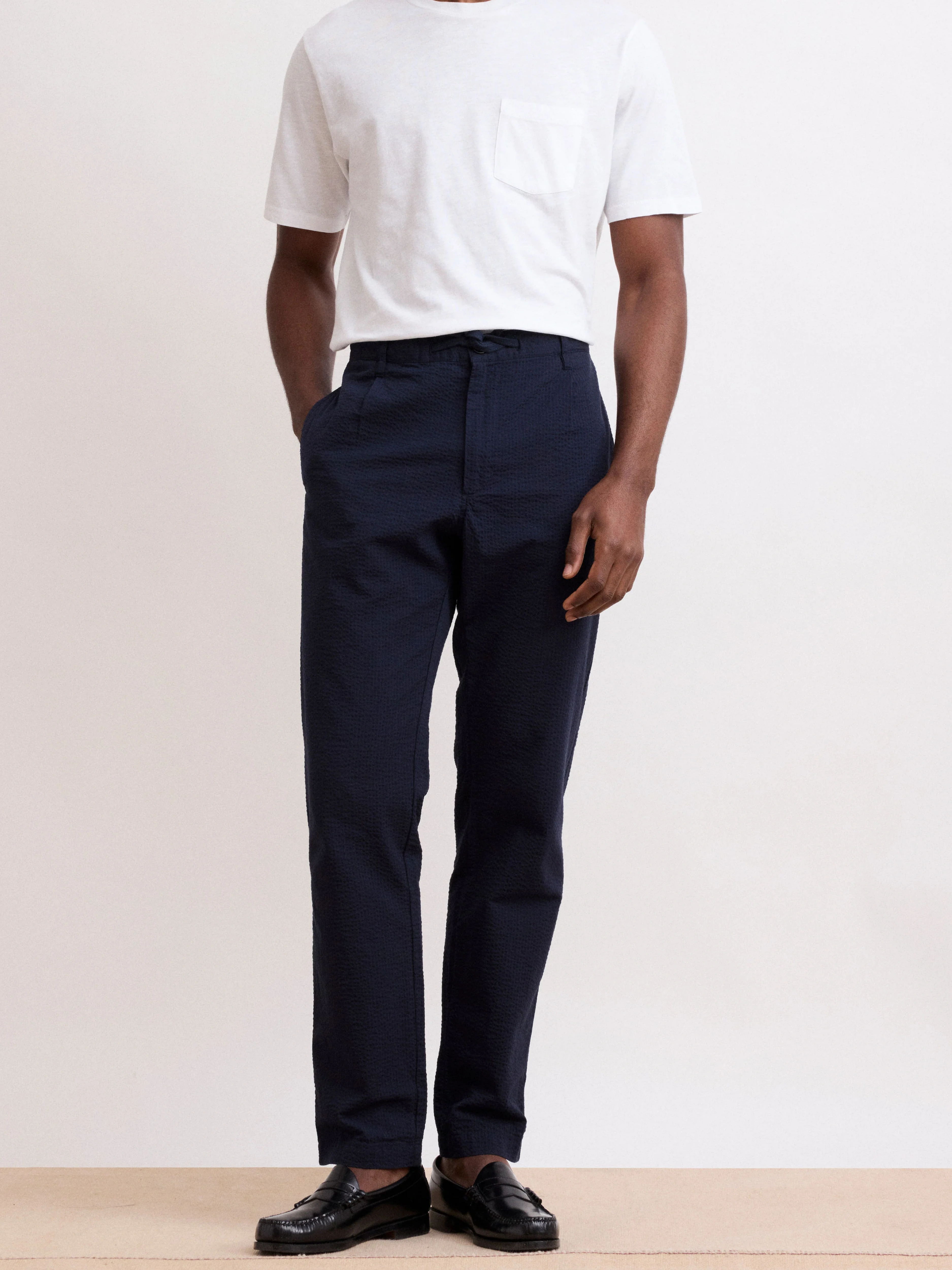 Men's Deep Blue Straight Fit Pants