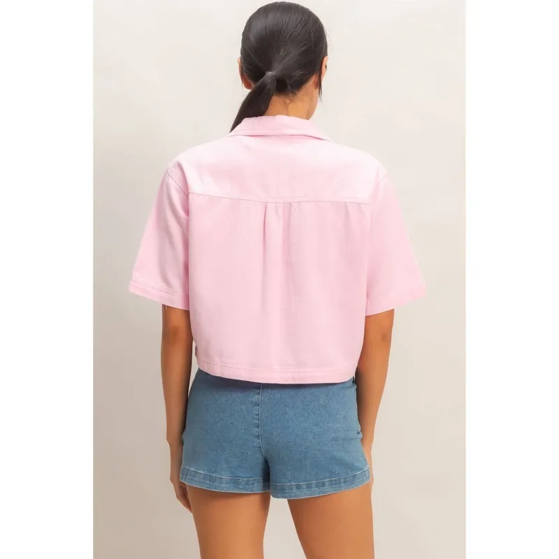 Collared V-Neck Top
