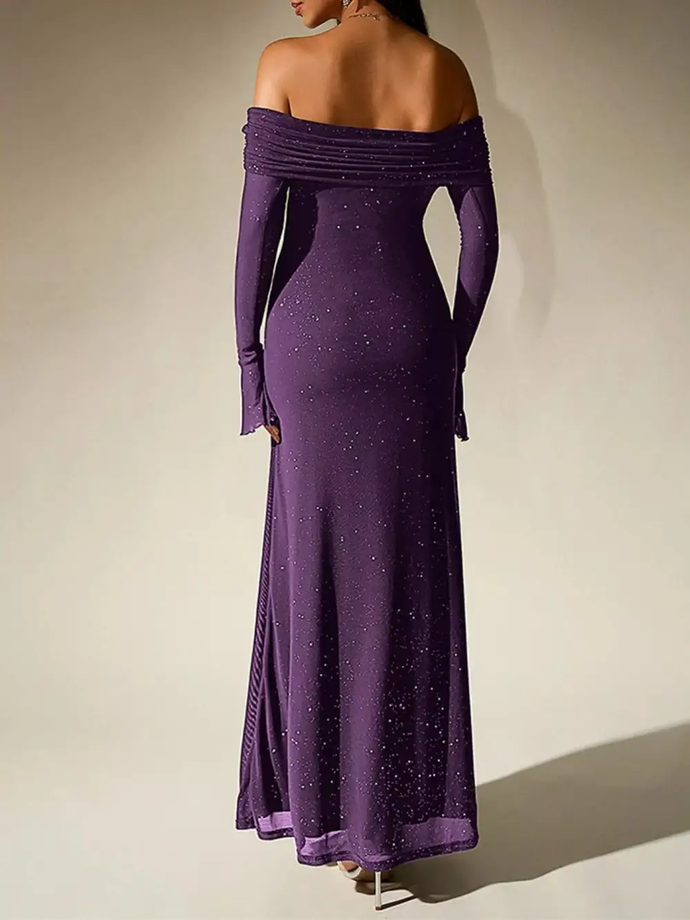 Relaxed Shape Glitter Maxi Dress