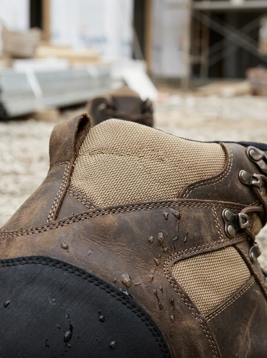 Men's Tactical Waterproof Brown Leather Work Boots