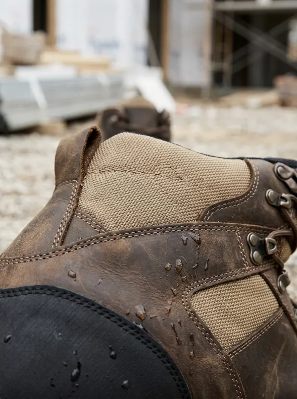 Men's Tactical Waterproof Brown Leather Work Boots