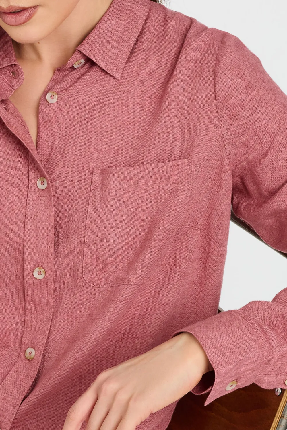 Front Patch Pocket Solid Color Shirt