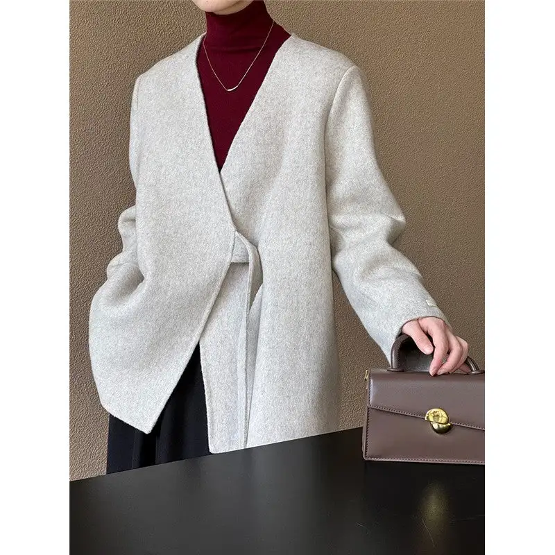 Cashmere-Feel Relaxed Outerwear Coat