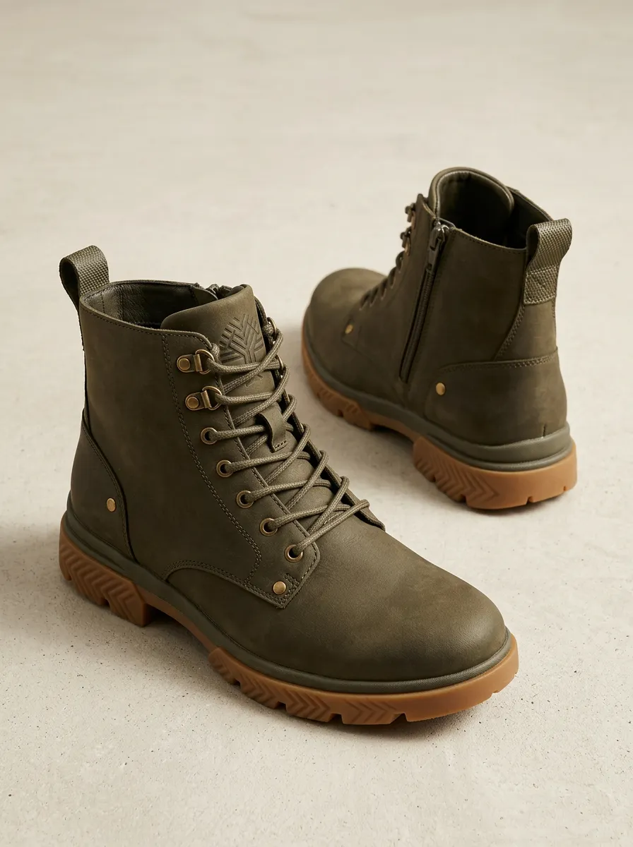 Easy-Wear Lace-Up Graphic Daily Wear Unisex Warm Boots