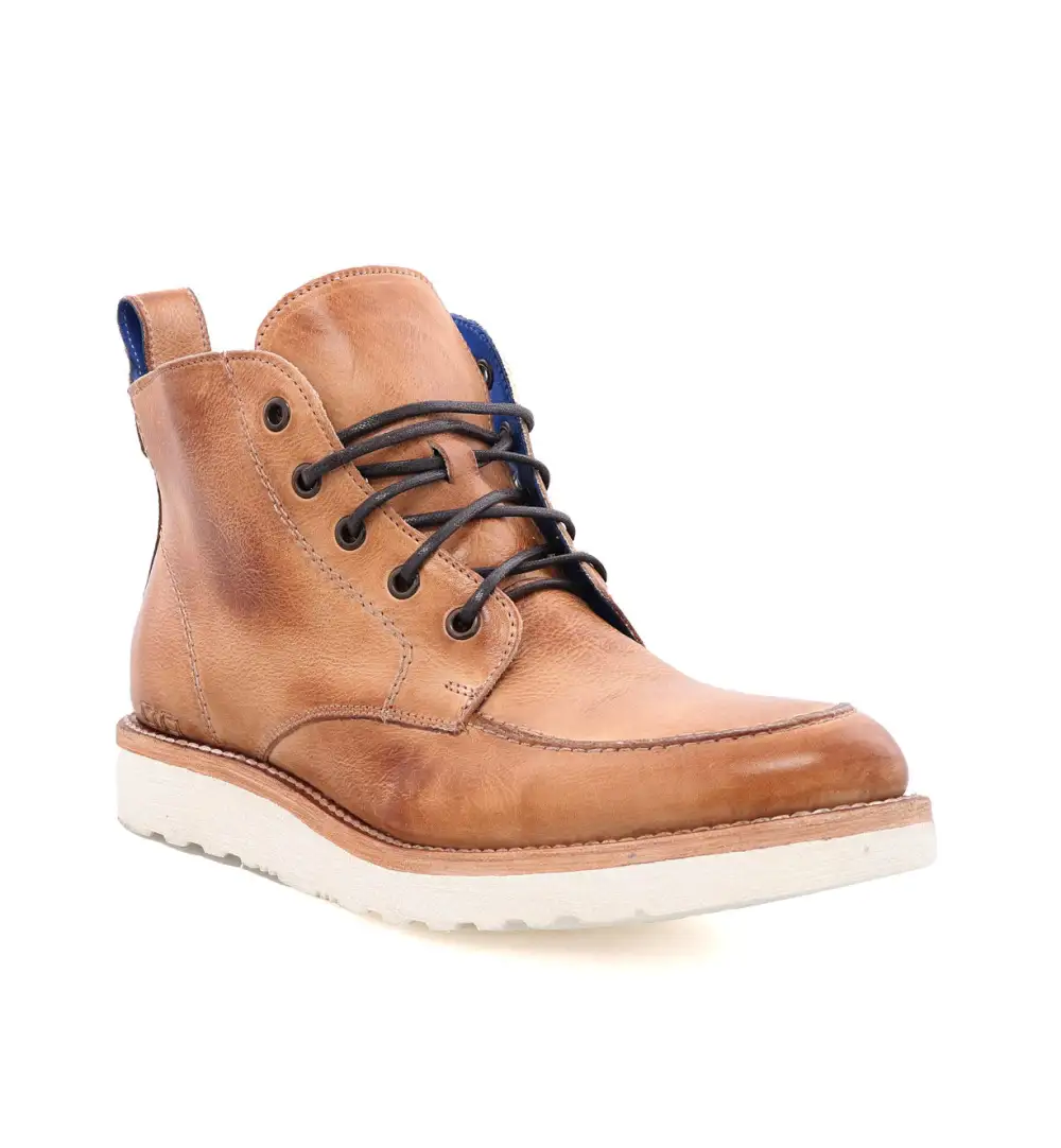 Apron-Toe Lace-Up Distressed Work Boots