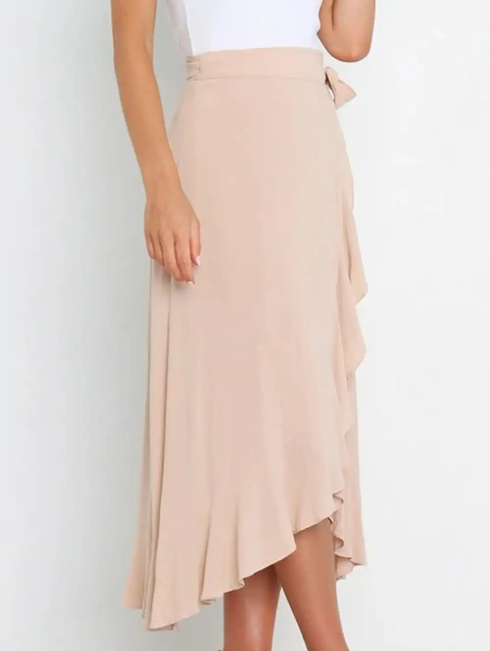 Tie Waist Irregular Skirt