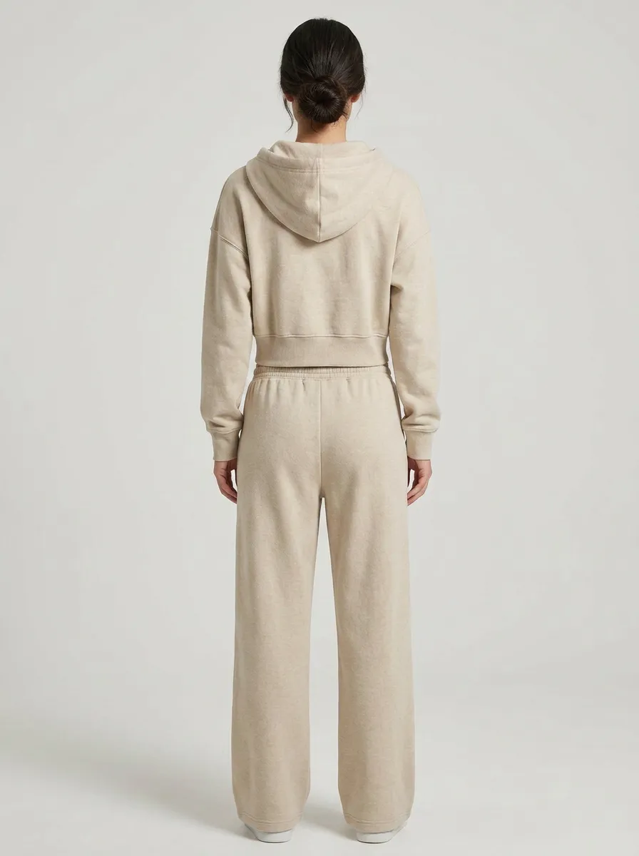 Active Jogger Minimal Women's Cropped Zip-Up Hoodie Jogger Active Set
