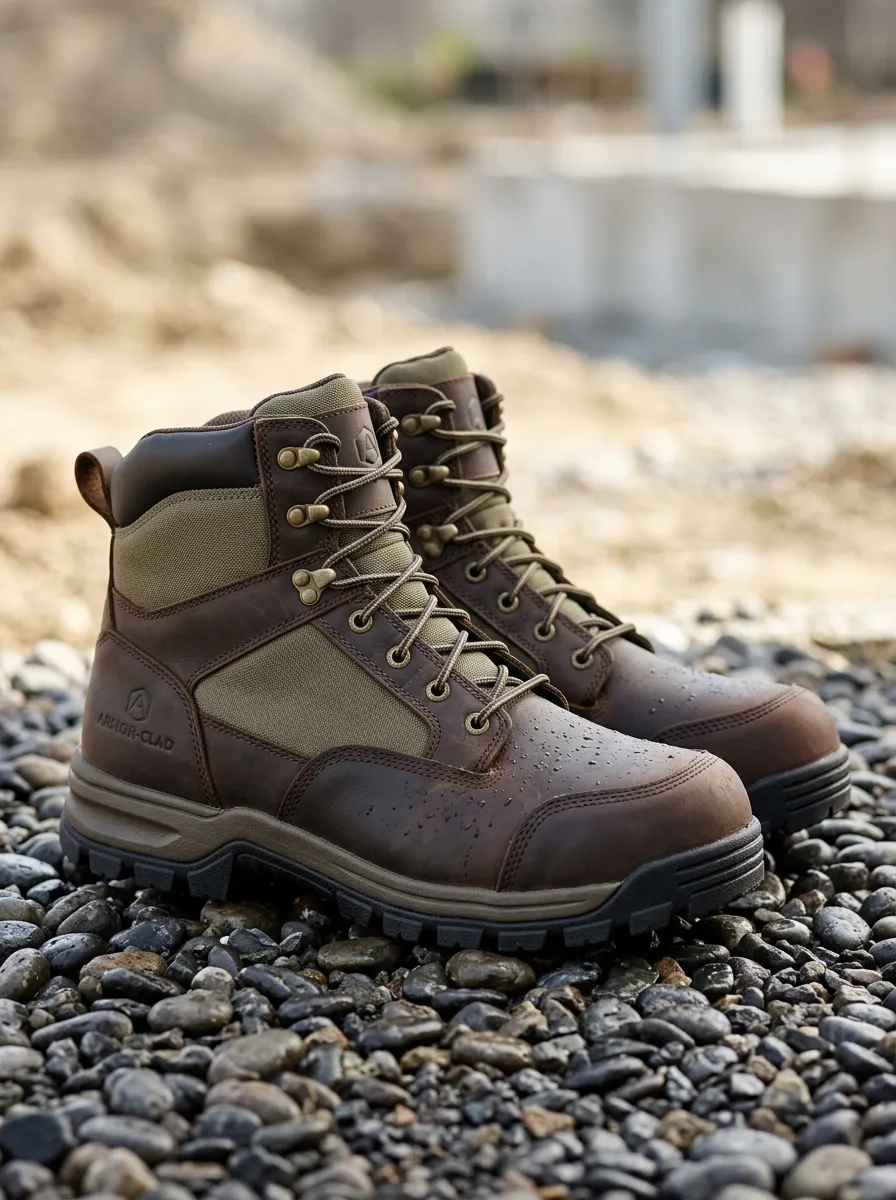 Men's Construction Inspired Waterproof Tactical Graphic Detail Work Boots