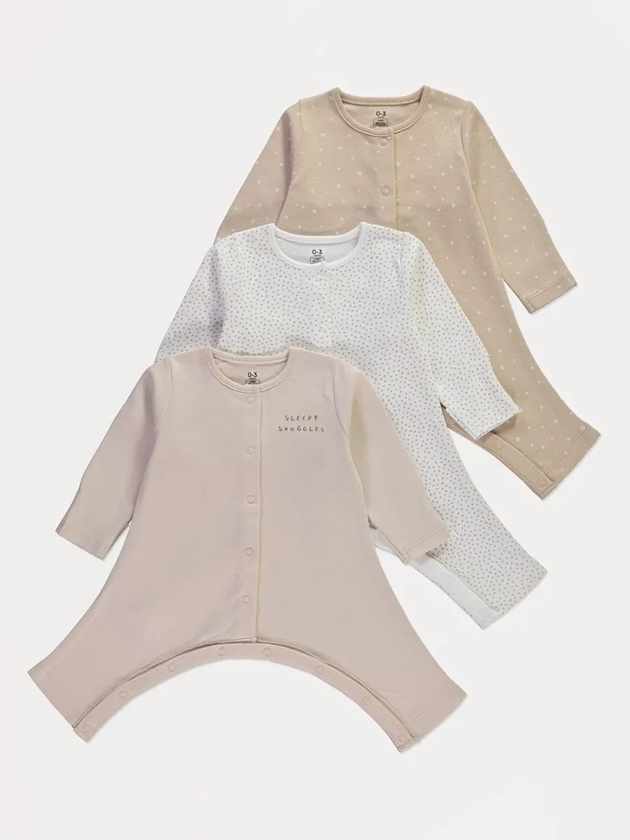 Easy On Adaptive Hip Dysplasia Neutral Sleepsuits 3 Pack