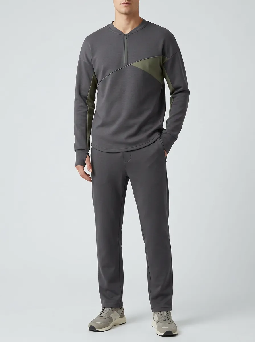 Men's Performance Inspired Colorblock Matching Sports Set
