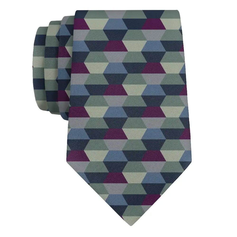 Polished Geometric Motif Necktie