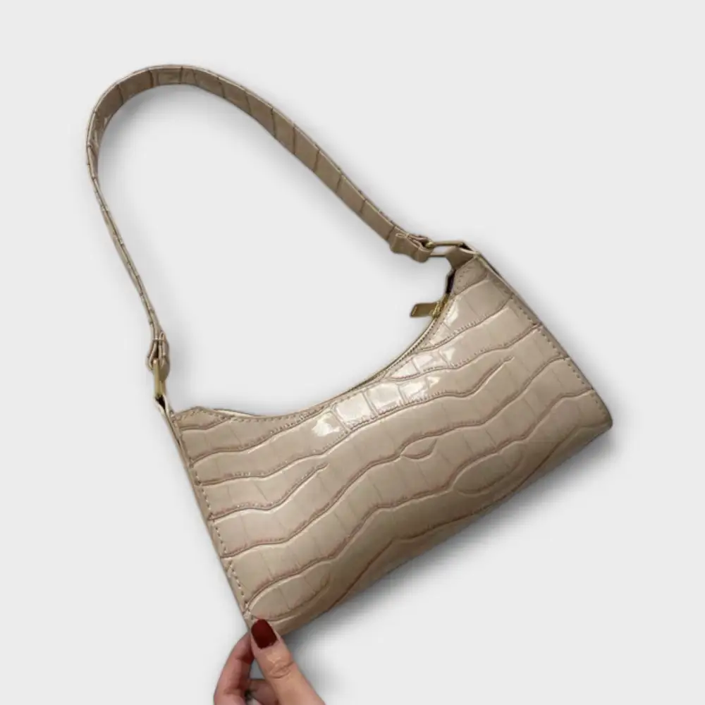 Flat Base Leather Handbag
