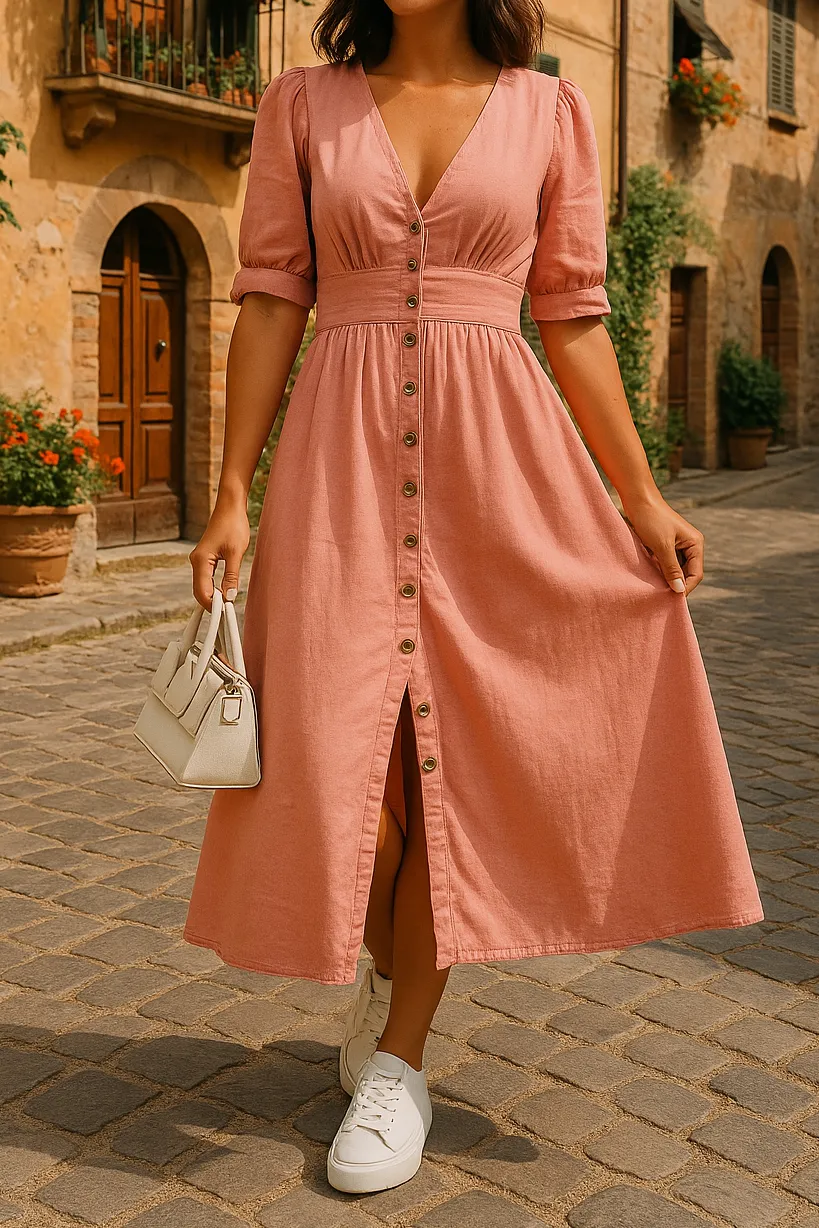 Lightweight Denim Midi Dress