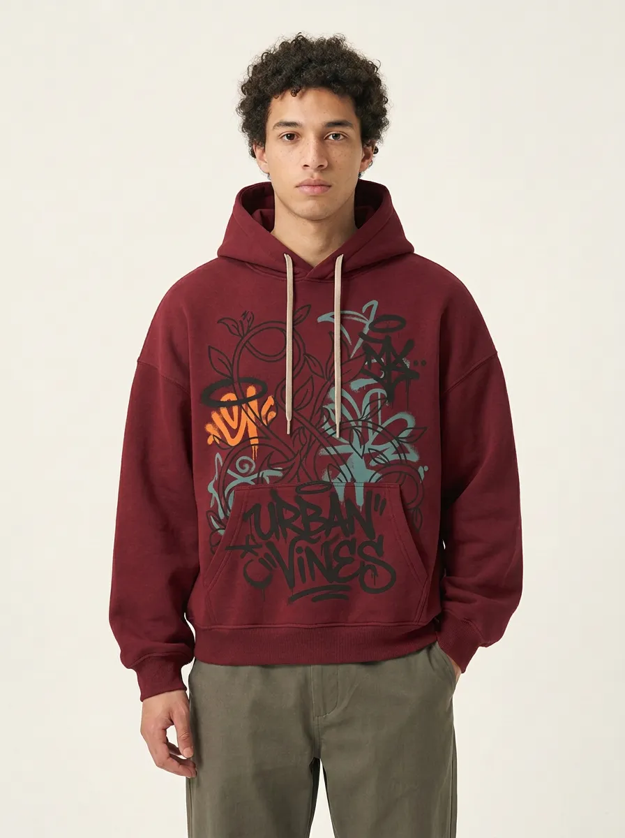Unisex Urban Streetwear Graffiti Vines Hoodie