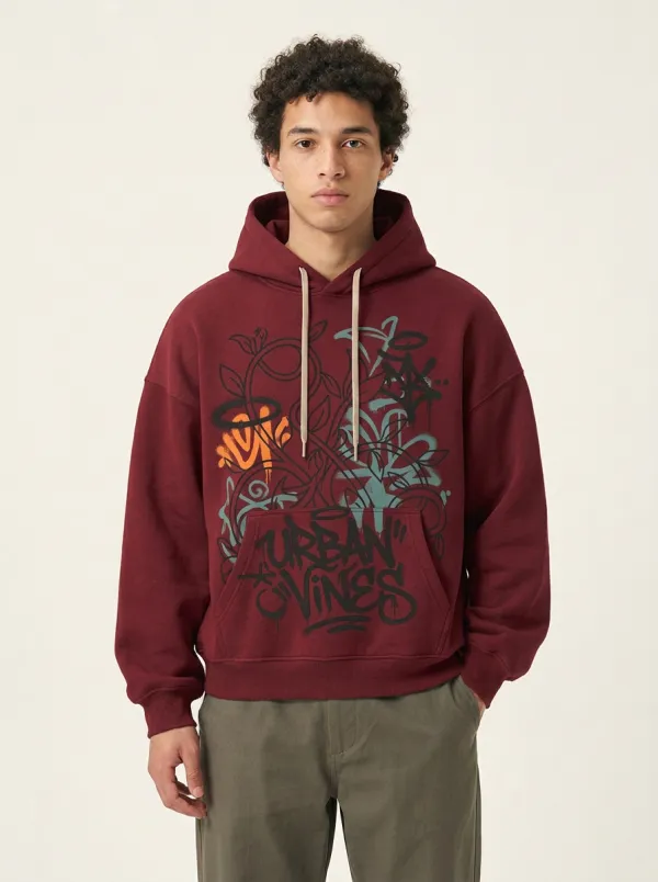 Unisex Urban Streetwear Graffiti Vines Hoodie
