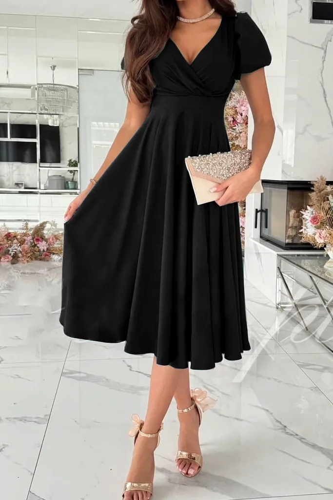 Women's Wrap Bridal Midi Dress