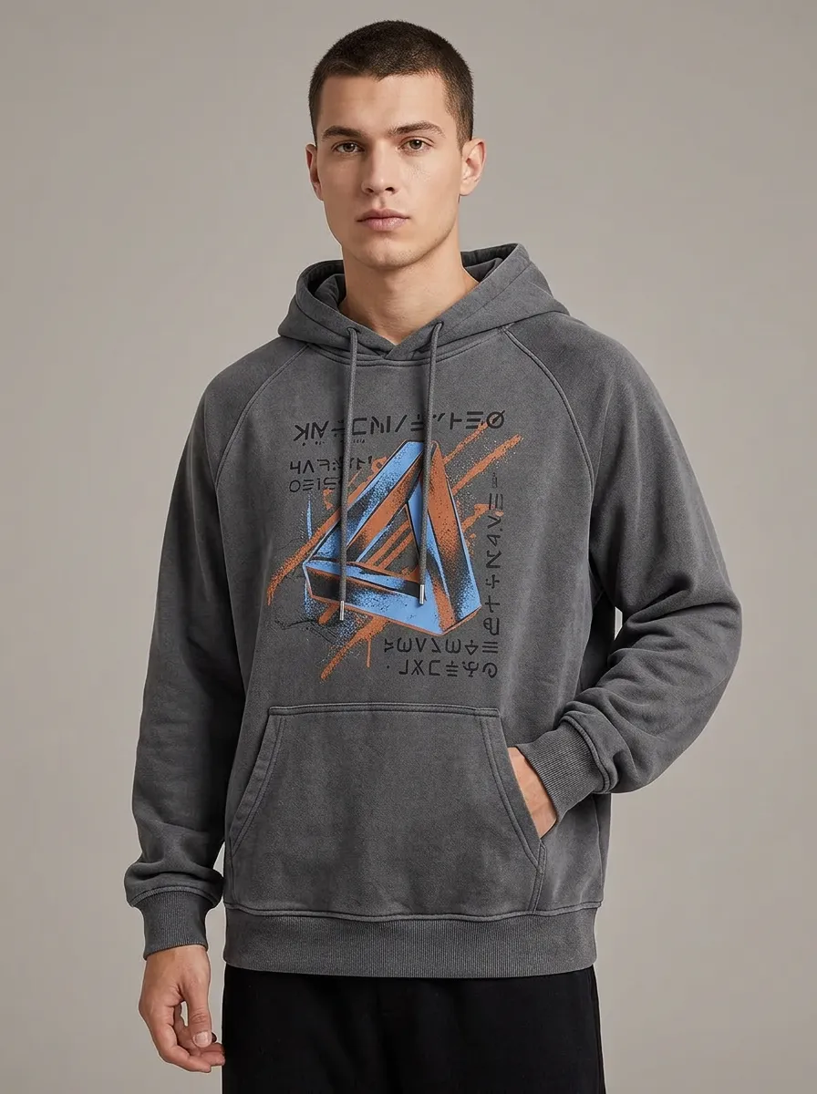Unisex Geometric Triangle Sci-Fi Symbol Hoodie
