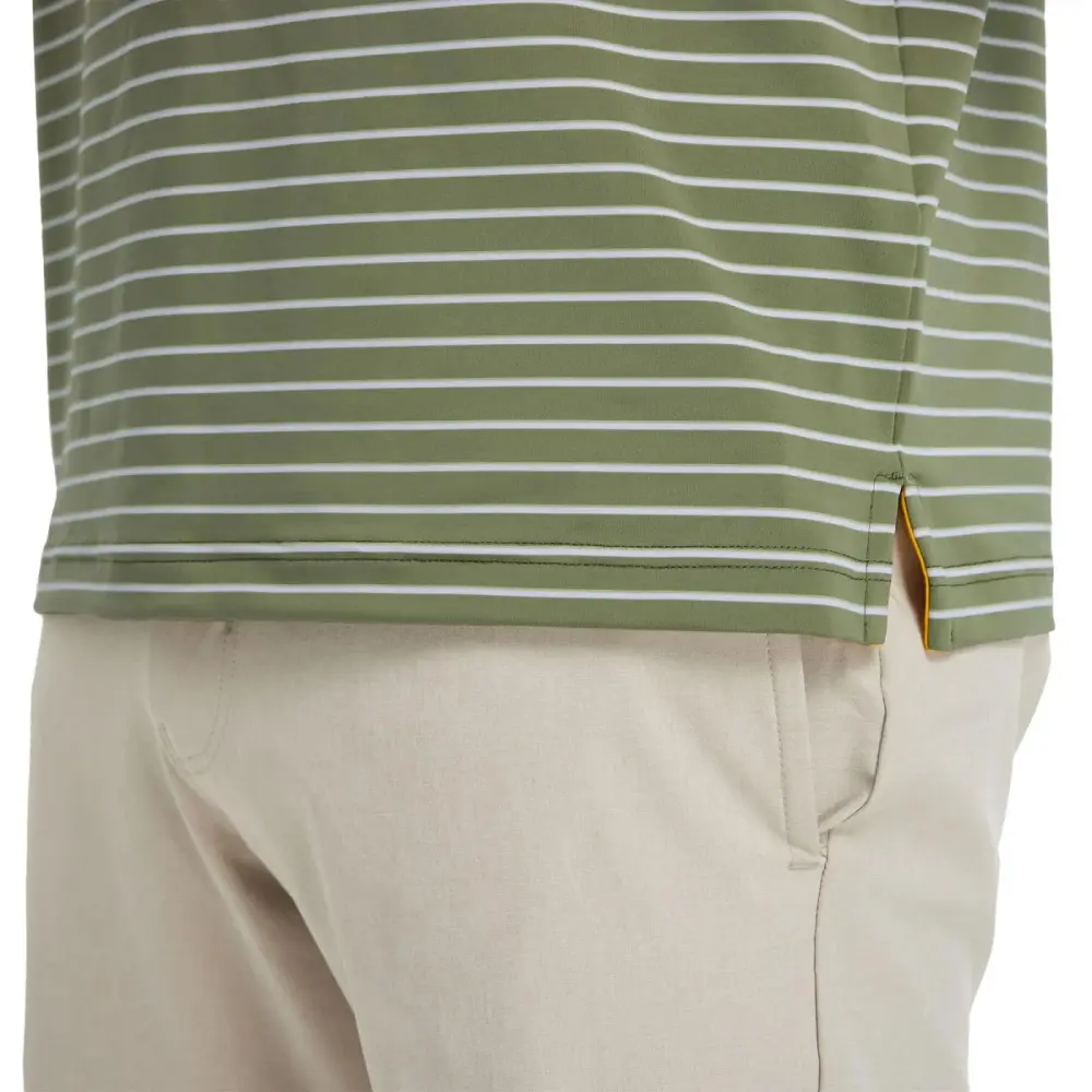 Men's Golf Striped Short Sleeve Polo Shirts Performance Comfortable Shirt