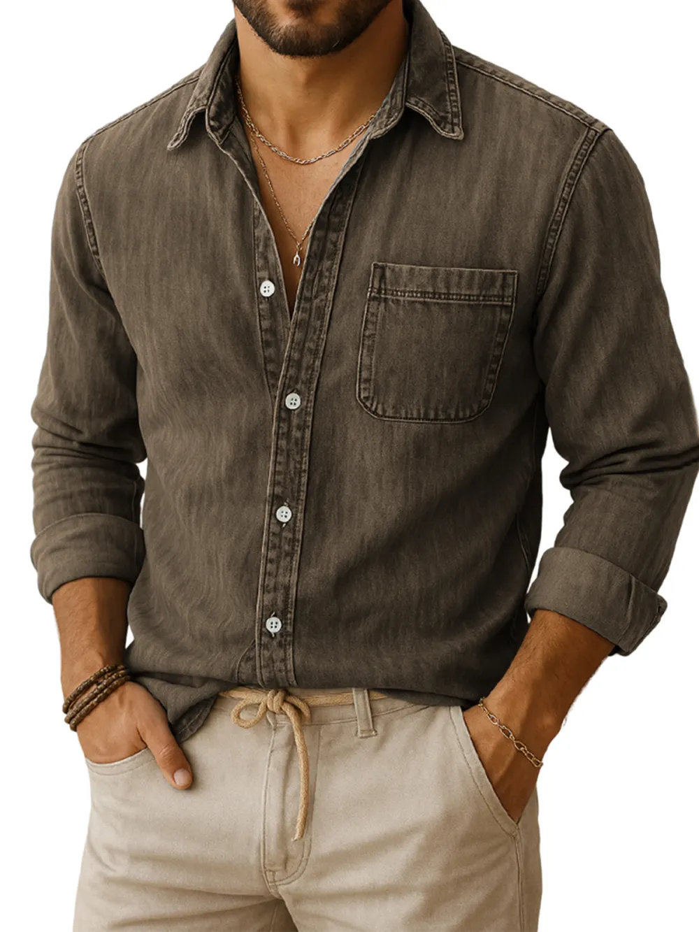 Relaxed Long Sleeve Pocket Shirt