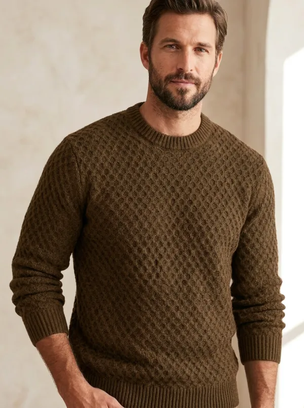 Men’s Ribbed Waffle-Knit Everyday Sweater