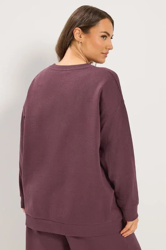 Burgundy Red Crew Neck Sweatshirt
