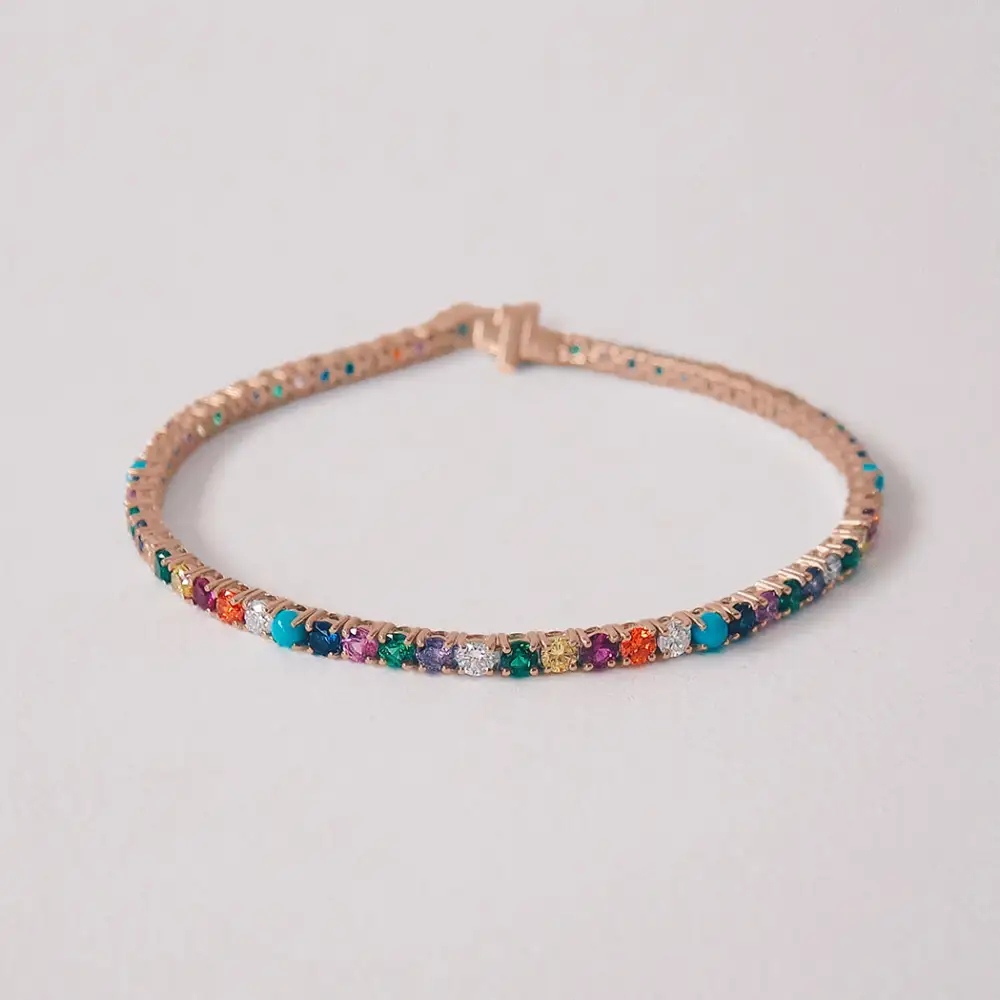 Diamond Sapphire Rainbow Bracelet