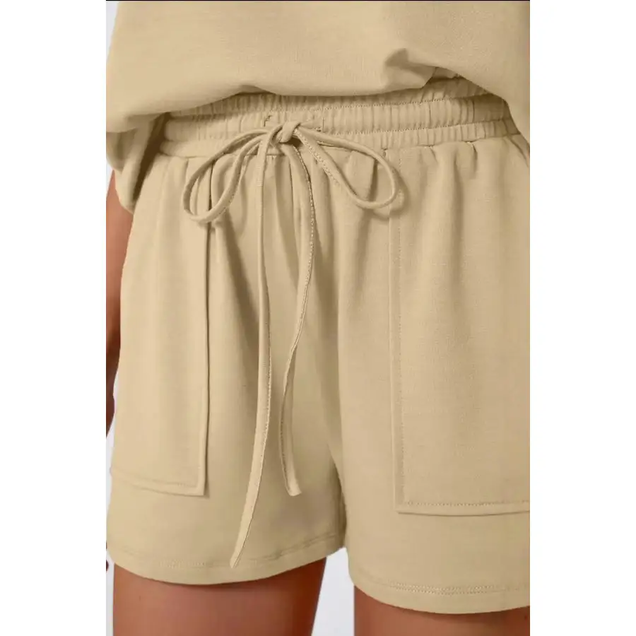 Relaxed Round Neck Cap Sleeve Top and Shorts Set