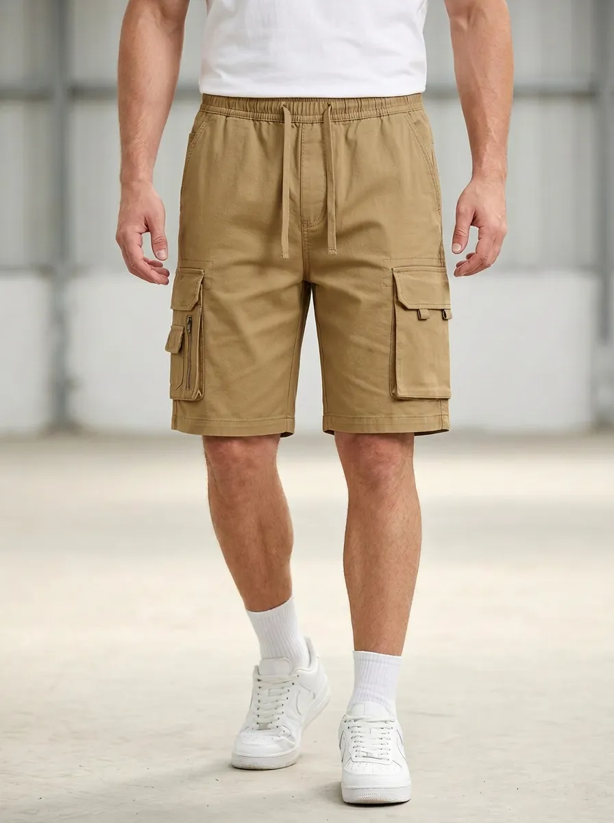 Everyday Multi-Pocket Drawstring Cargo Shorts