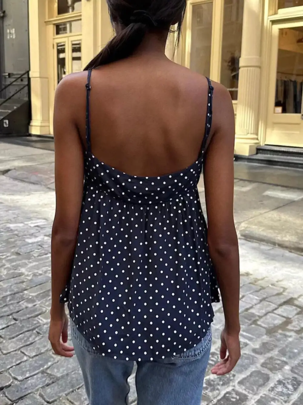 Dot V-Neck Flowy Cami