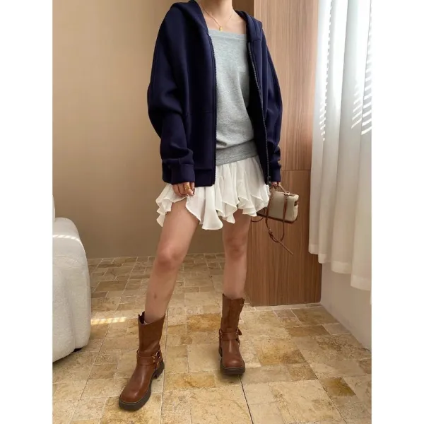 Cozy Hooded Zip Up Sweatshirt