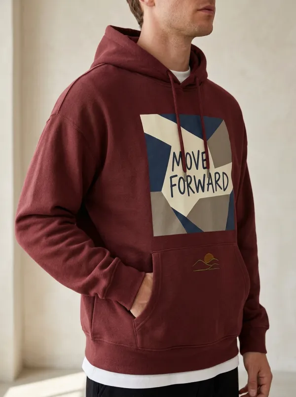 Men's Geometric Landscape Print Pullover Hoodie