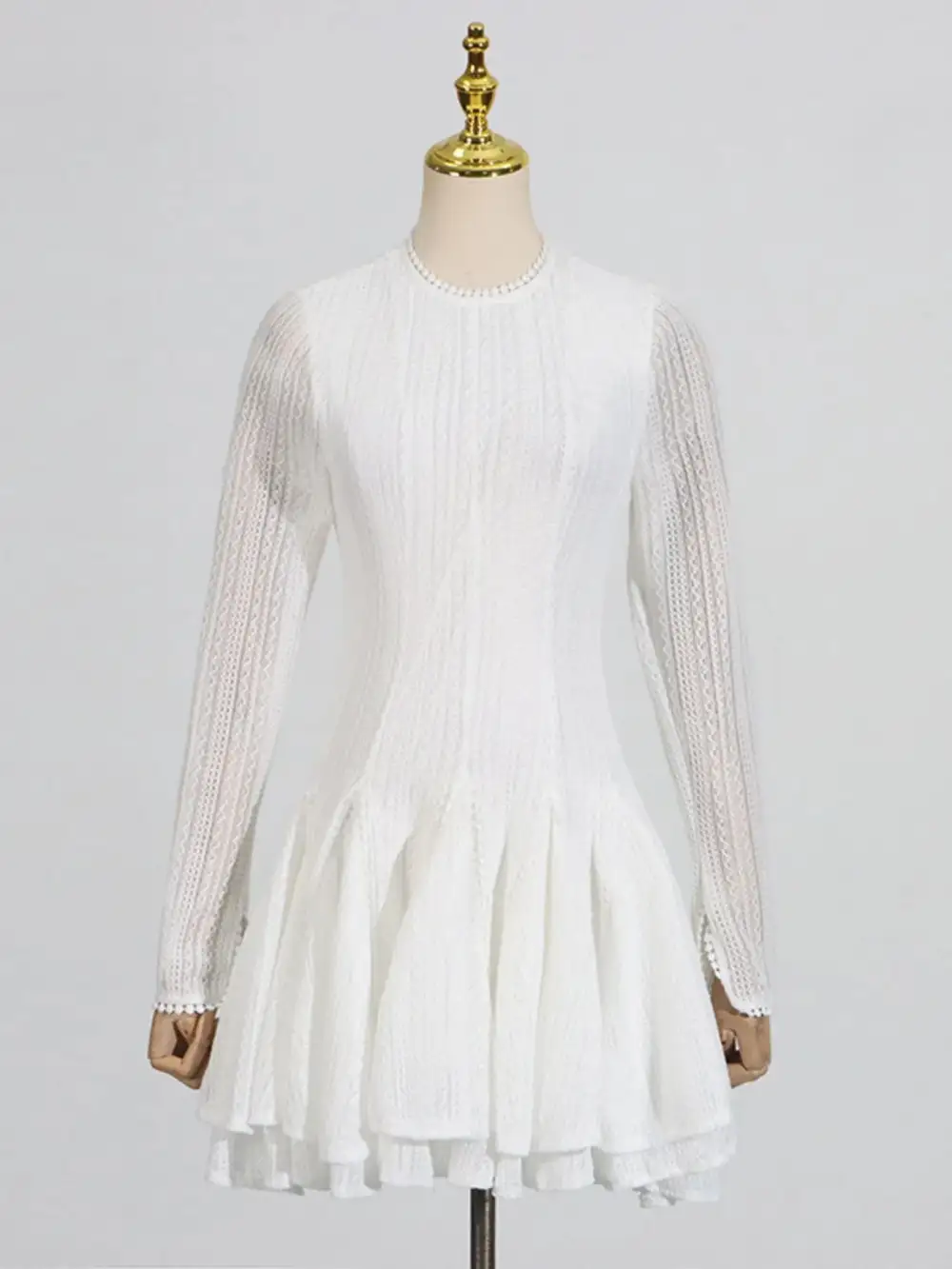 Comfort Fit Round Neck Long Sleeve Dress
