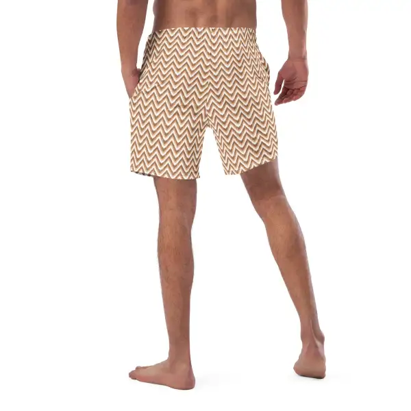 Quick Dry Zigzag Print Swim Trunks