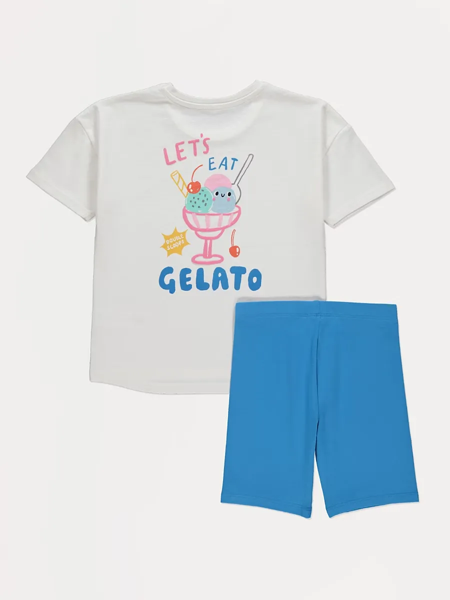 Let's Eat Gelato T-Shirt and Shorts Outfit