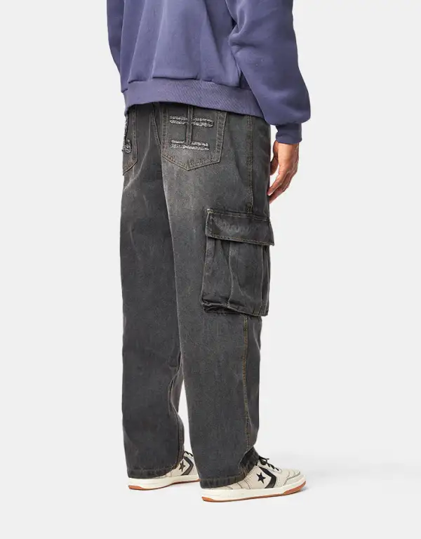 Everyday Faded Baggy Cargo Denim Jeans