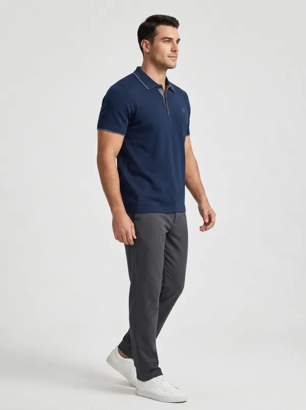Anchor-Detail Embroidered-Detail Men's Polo Shirt