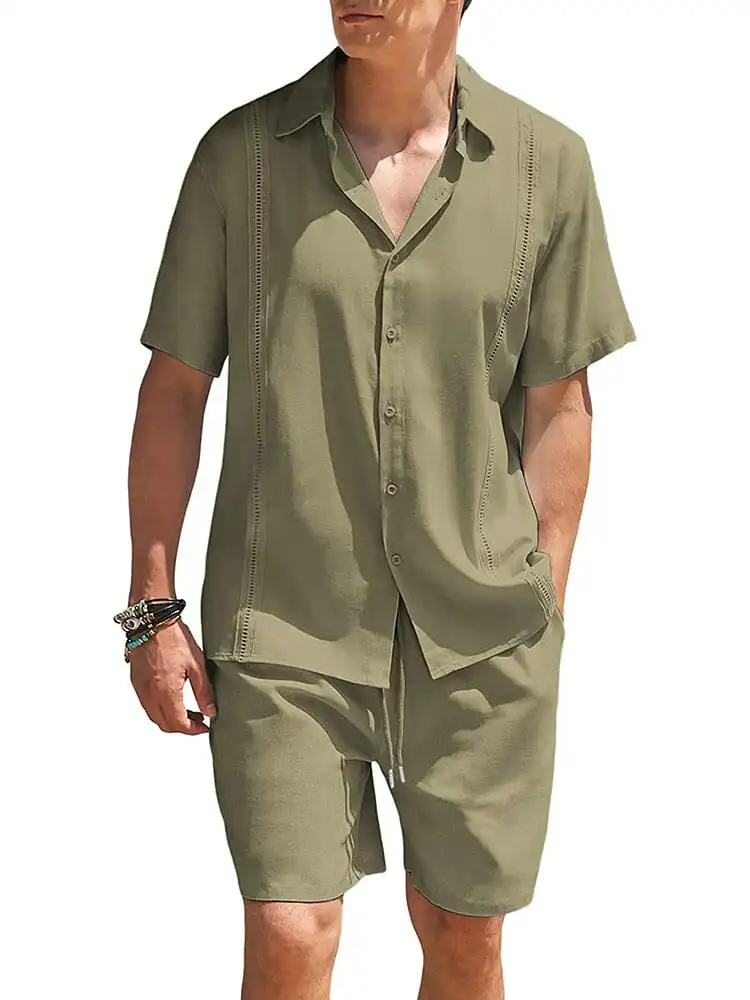 Beach Guayabera Linen Set