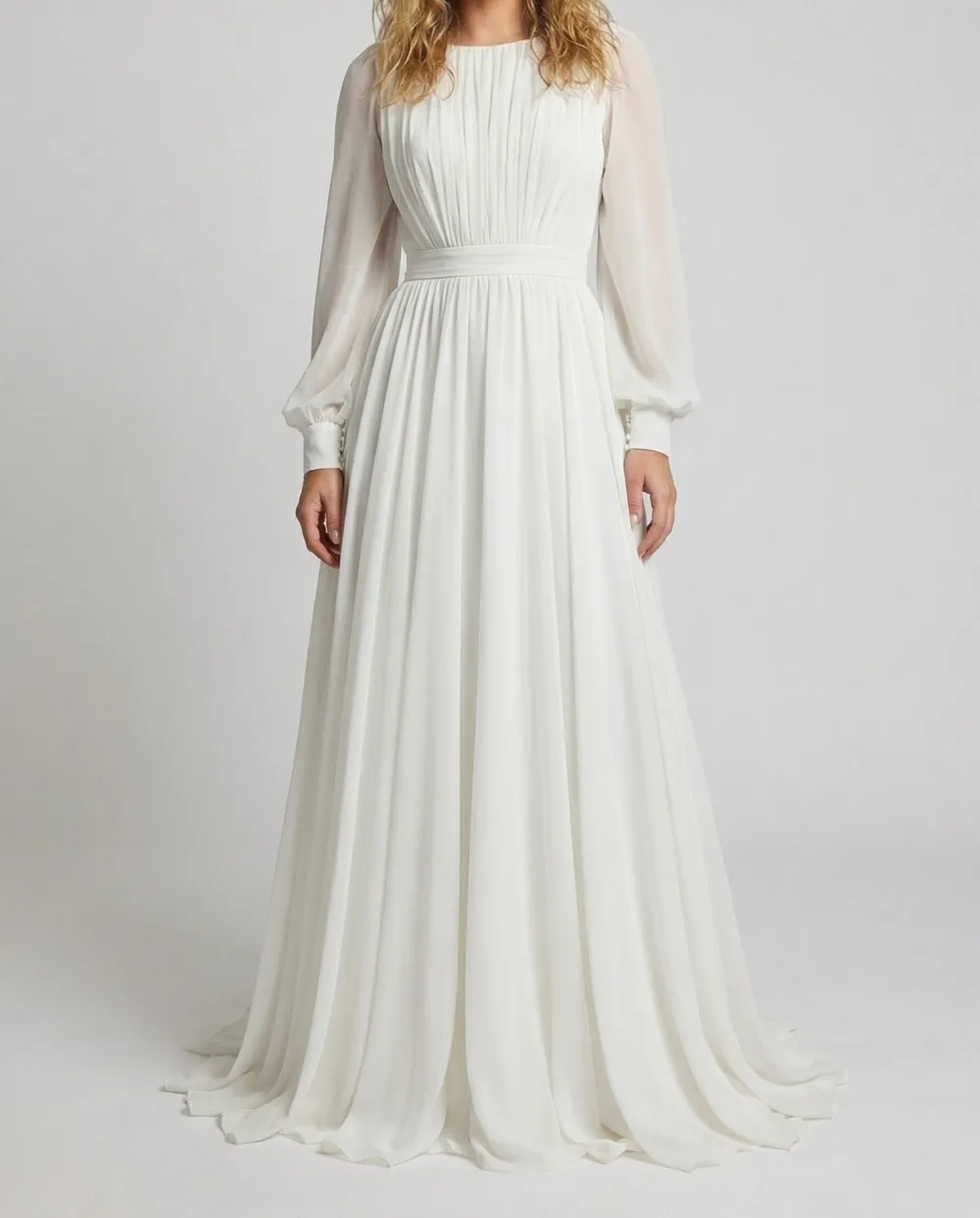 Women's A-Line Chiffon Pleated Bridal Dress