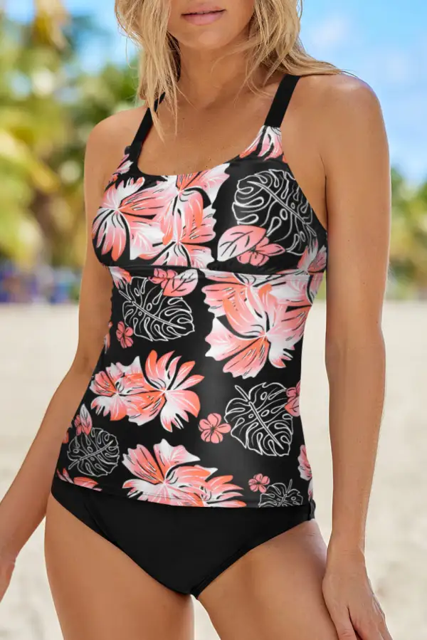 Swimwear Paisley Floral Camouflage Print Boho Tankini Top