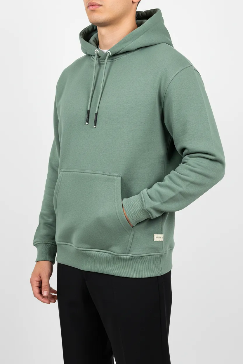 Everyday Regular Fit Cotton Ribbed Hooded Pullover Hoodie