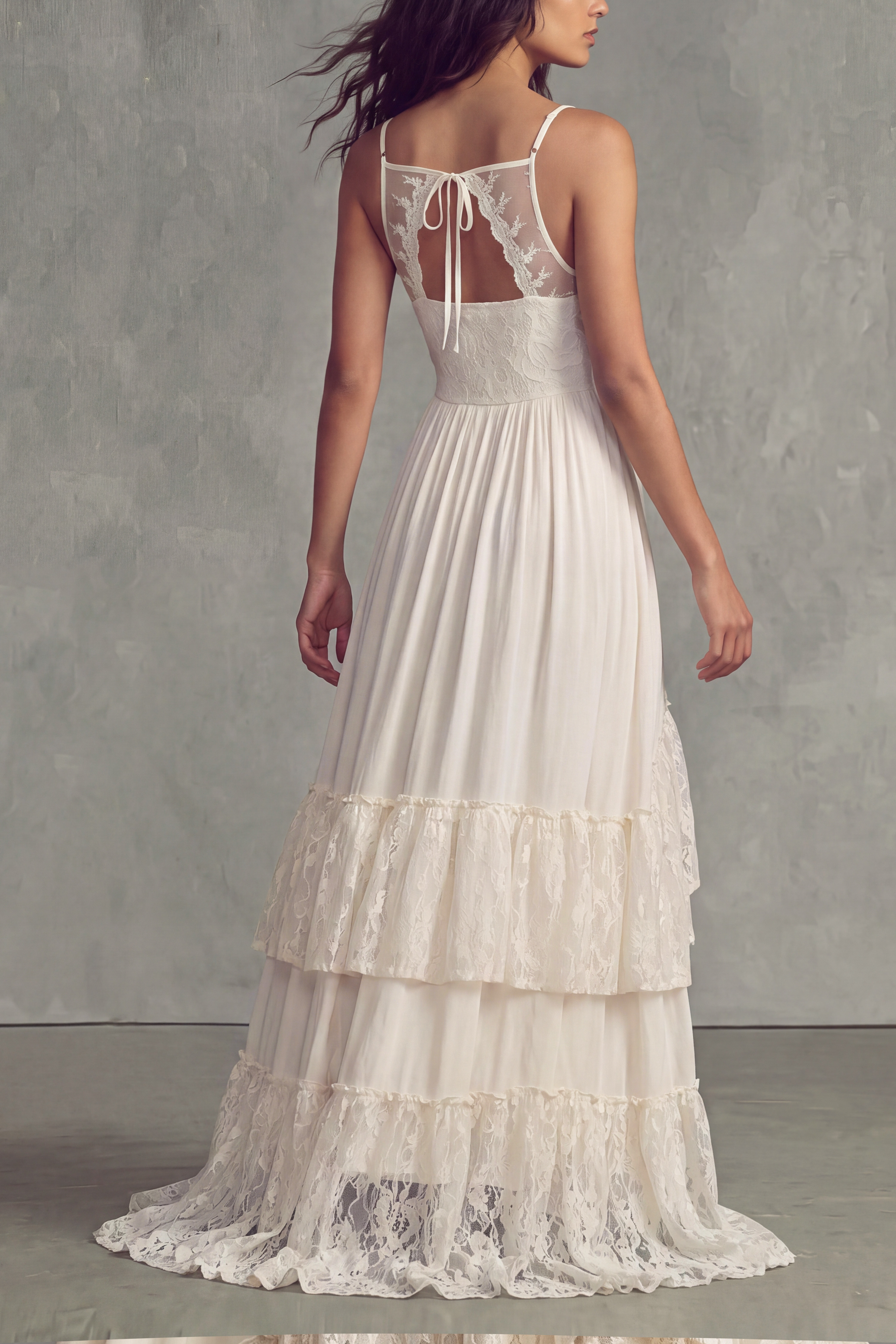 Spaghetti Strap Lace Maxi Dress