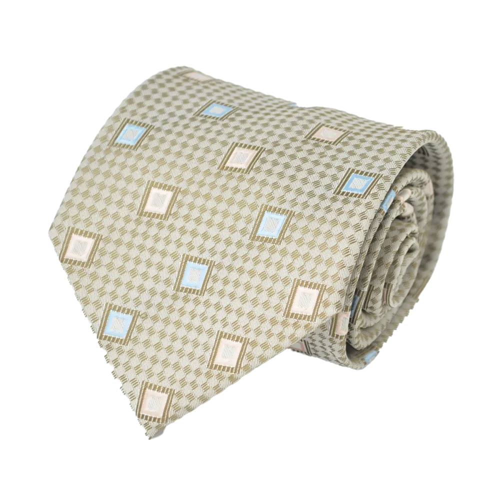 Polished Patterned Men's Necktie With Pocket Square