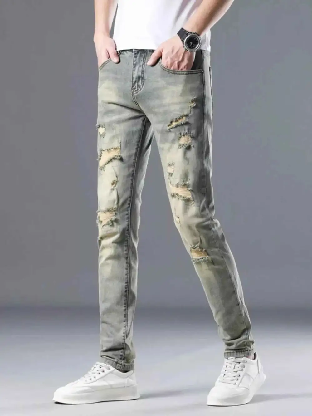 Modern Distressed Slim Fit Jeans