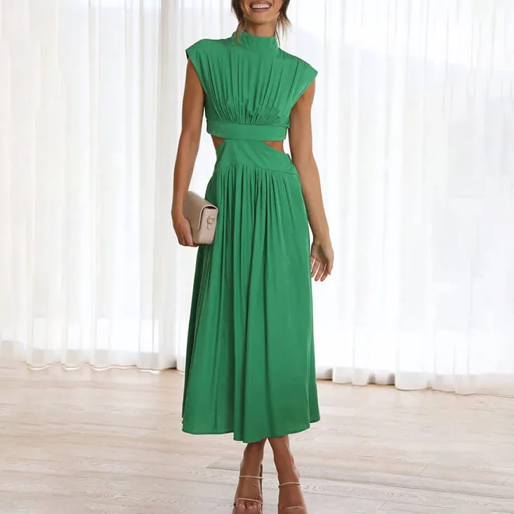  Cutout Waist Midi Dress
