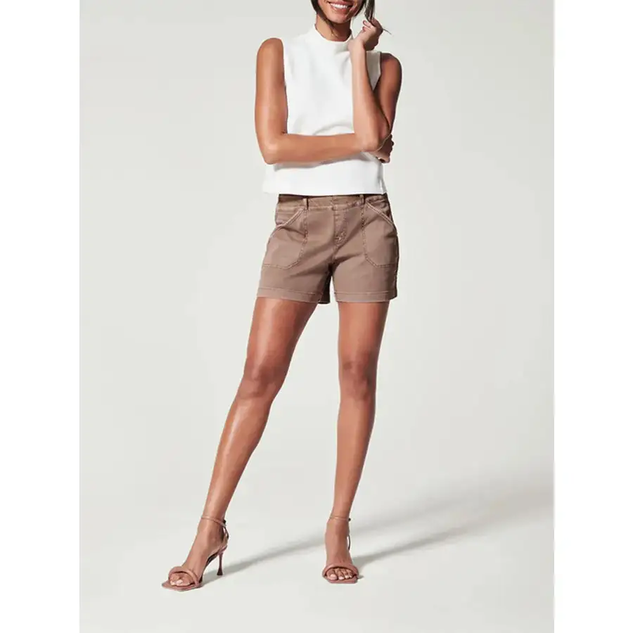 Pocketed Washed Denim Shorts