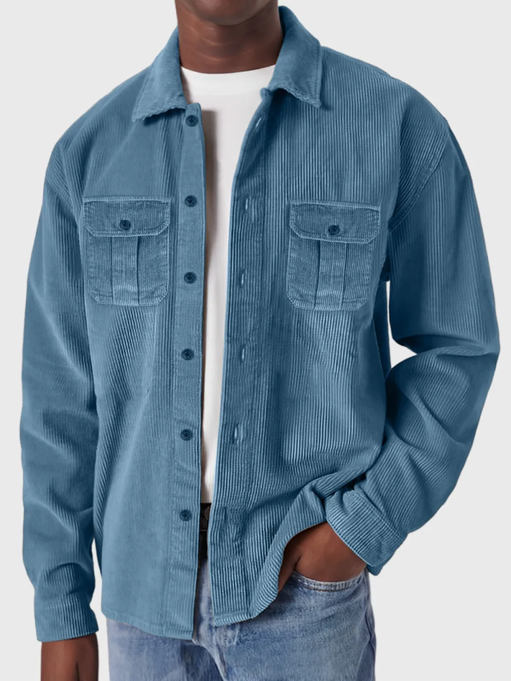 Structured Corduroy Double Pocket Shirt