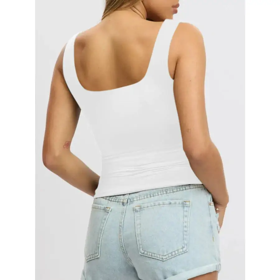 Soft Square Neck Wide Strap Tank